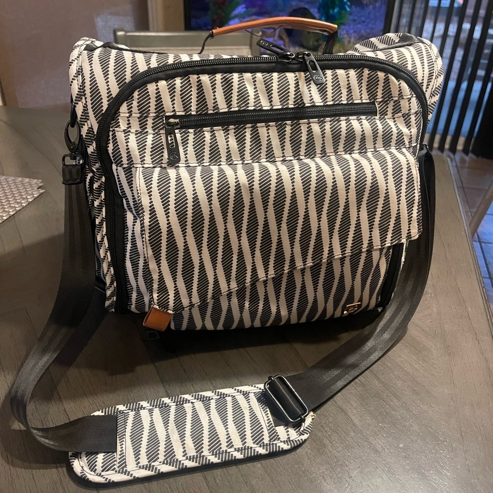 Stylish Black and White Diaper bag